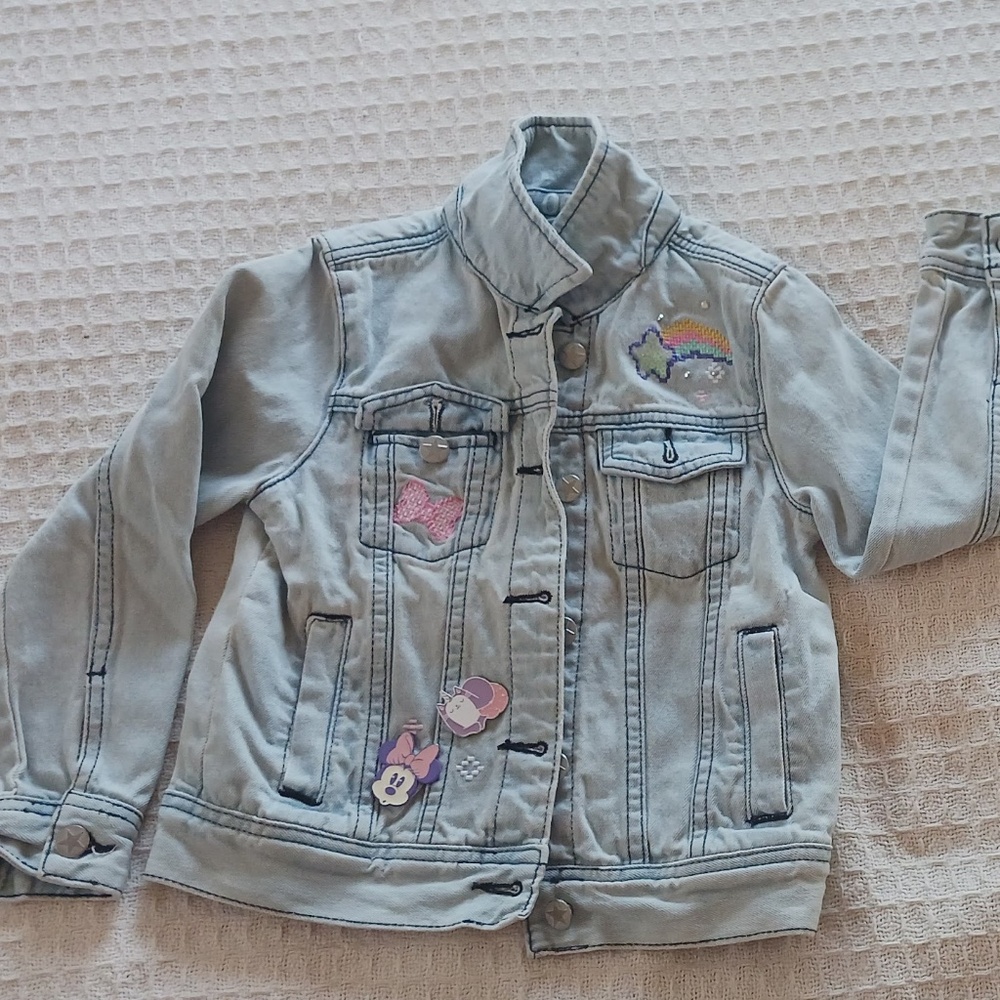 Denim Disney jacket Girl's Size 5/6 with Minnie Mouse and more